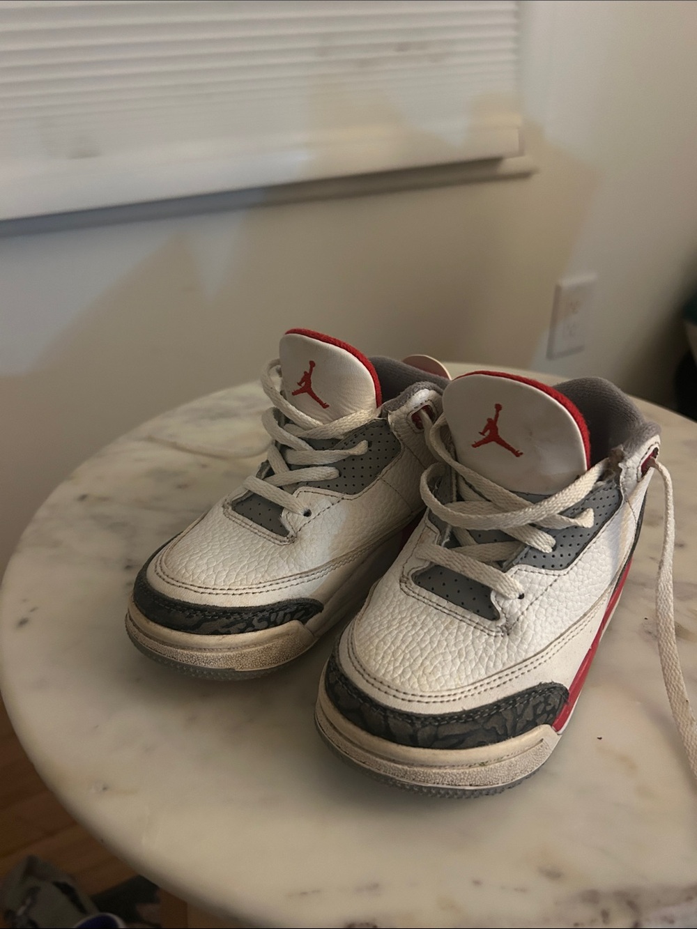 Jordan Kids White, Red & Gray Low-Top Sneakers